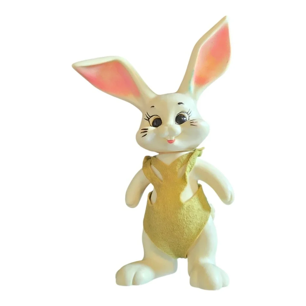 Vintage 60s Easter Bunny Blow Mold Vinyl Plastic Bank Rabbit Roy Des‎ RDF 1968